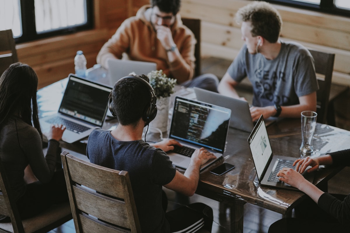 Creative team collaborating on a project